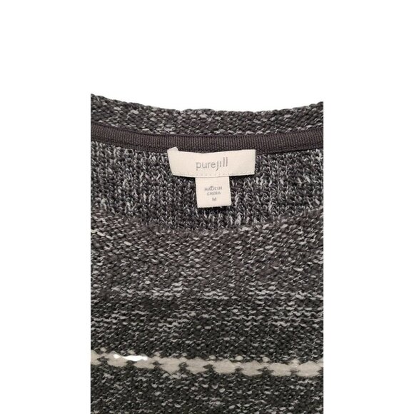 Pure Jill by J.Jill Sweater Womens Medium Heathered Gray Knit Fringe Pul… - Picture 6 of 6